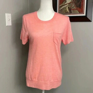 J.CREW COLLECTION Featherlight Italian Cashmere Sweater Short Sleeve Size Medium